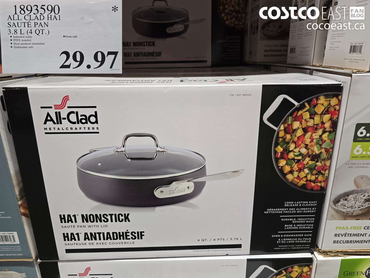 1893590 ALL CLAD HA1 SAUTE PAN 3.8 L (4 QT.) $29.97