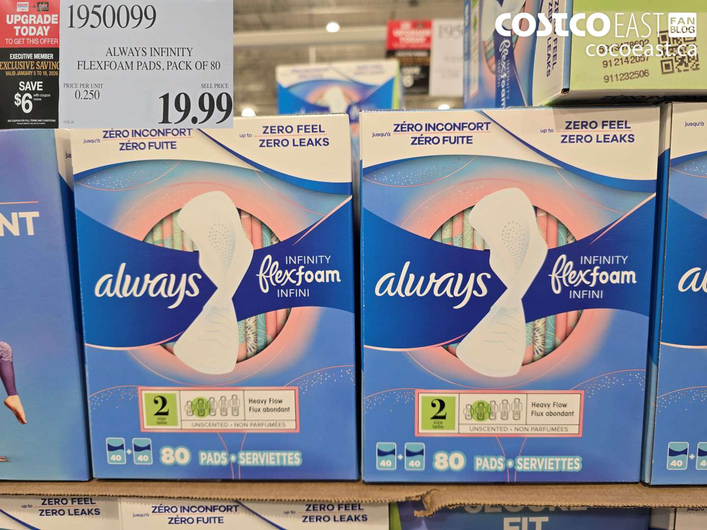 1950099 ALWAYS INFINITY FLEXFOAM PADS PACK OF 80 ($6.00 INSTANT SAVINGS EXPIRES ON 2026-01-18) $13.99