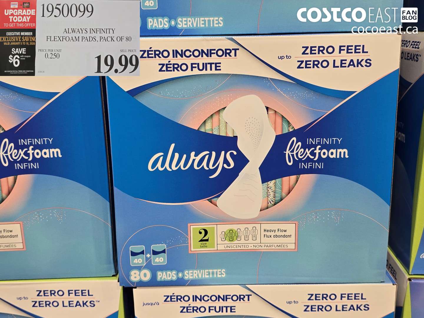 1950099 ALWAYS INFINITY FLEXFOAM PADS PACK OF 80 ($6.00 INSTANT SAVINGS EXPIRES ON 2026-01-18) $13.99