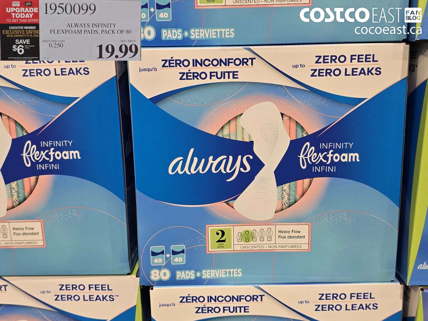 1950099 ALWAYS INFINITY FLEXFOAM PADS PACK OF 80 ($6.00 INSTANT SAVINGS EXPIRES ON 2026-01-18) $13.99