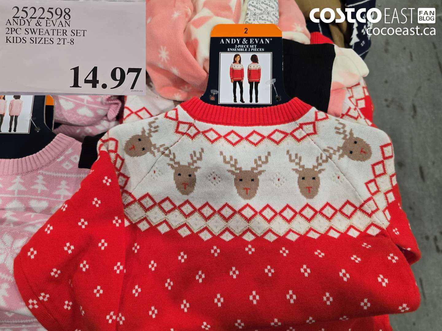 2522598 ANDY & EVAN 2PC SWEATER SET KIDS SIZES 2T-8 $14.97