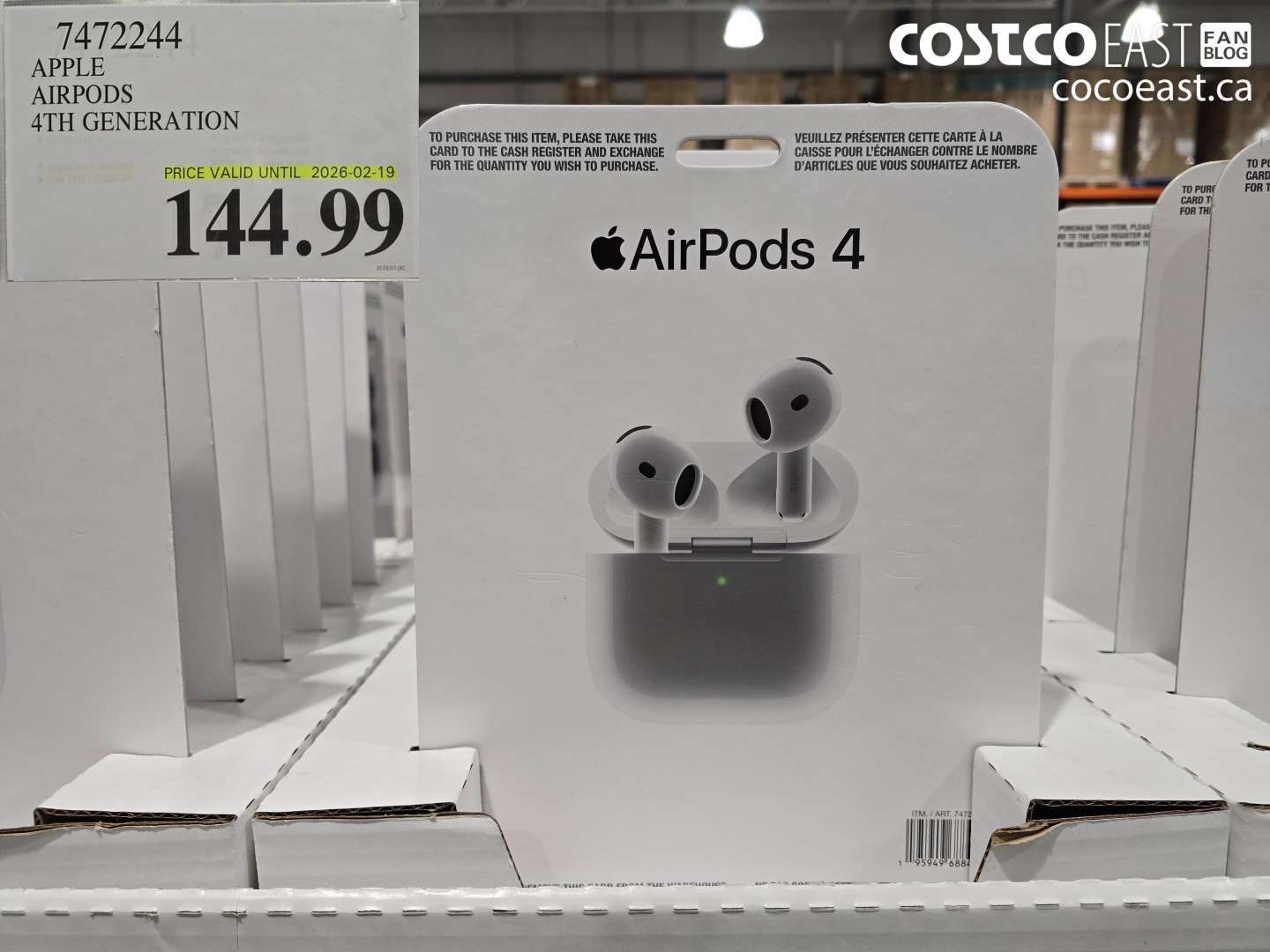 7472244 APPLE AIRPODS 4TH GENERATION $144.99