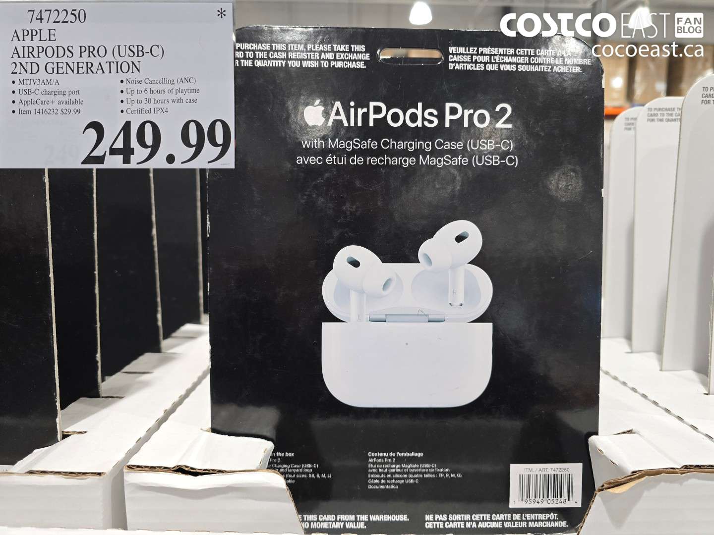 7472250 APPLE AIRPODS PRO (USB-C) 2ND GENERATION $249.99