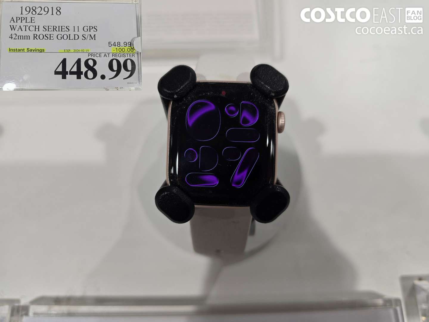 1982918 APPLE WATCH SERIES 11 GPS 42mm ROSE GOLD S/M ($100.00 INSTANT SAVINGS EXPIRES ON 2026-02-15) $448.99