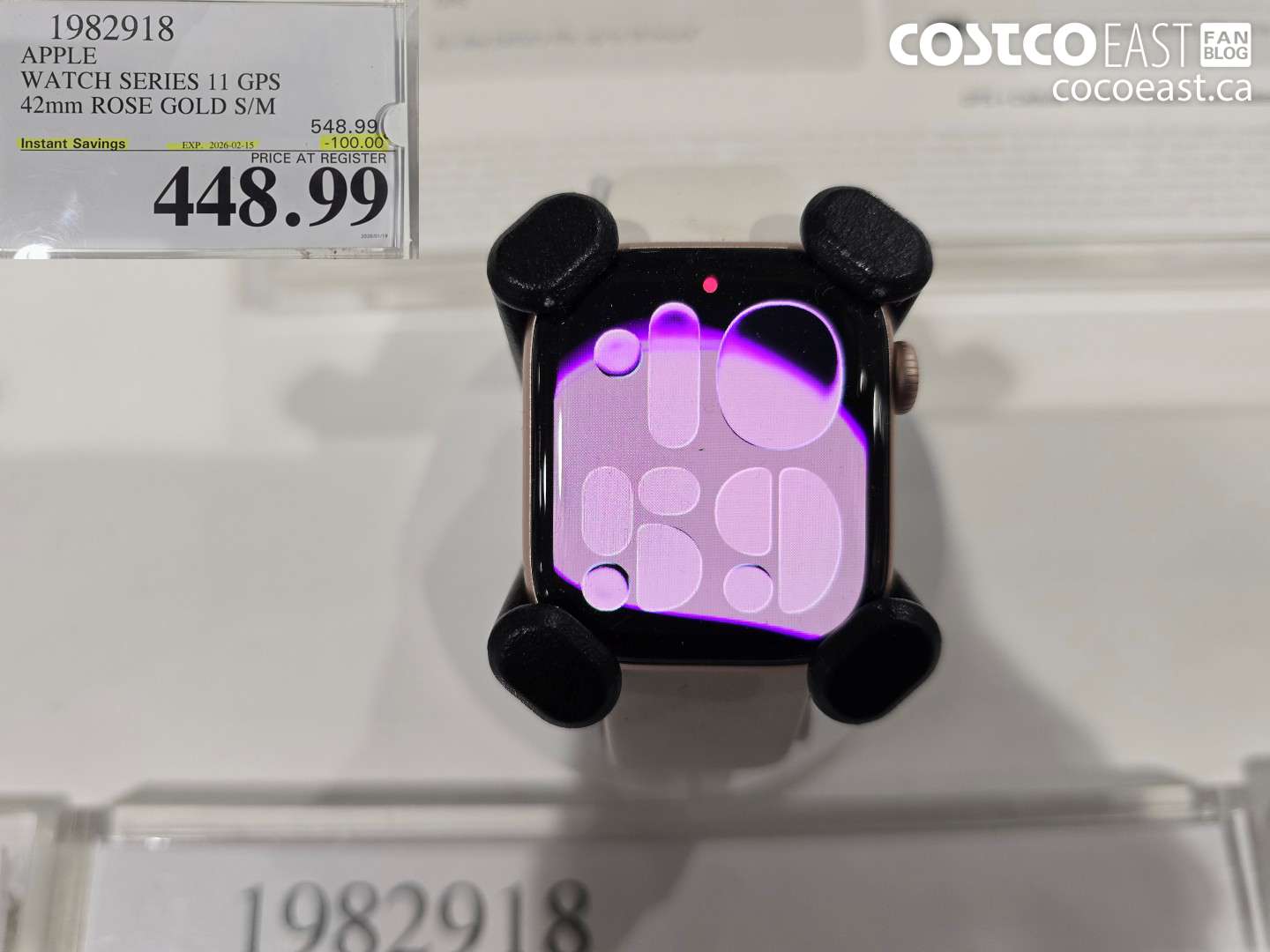 1982918 APPLE WATCH SERIES 11 GPS 42mm ROSE GOLD S/M ($100.00 INSTANT SAVINGS EXPIRES ON 2026-02-15) $448.99