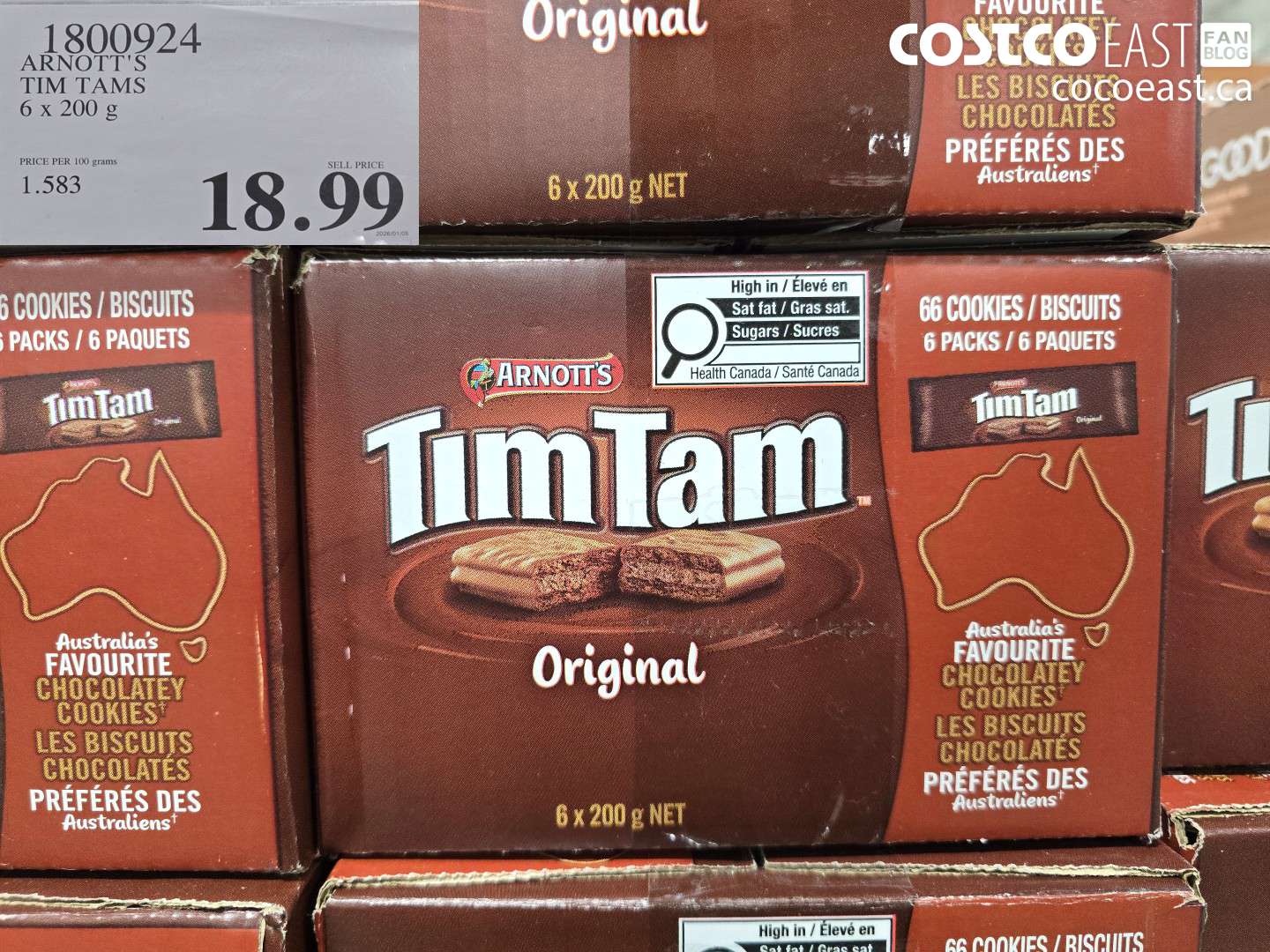 1800924 ARNOTT'S TIM TAMS 6 x 200g $18.99