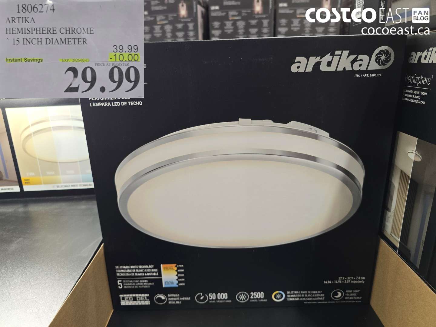 1806274 ARTIKA HEMISPHERE CHROME 15 INCH DIAMETER ($10.00 INSTANT SAVINGS EXPIRES ON 2026-02-15) $29.99