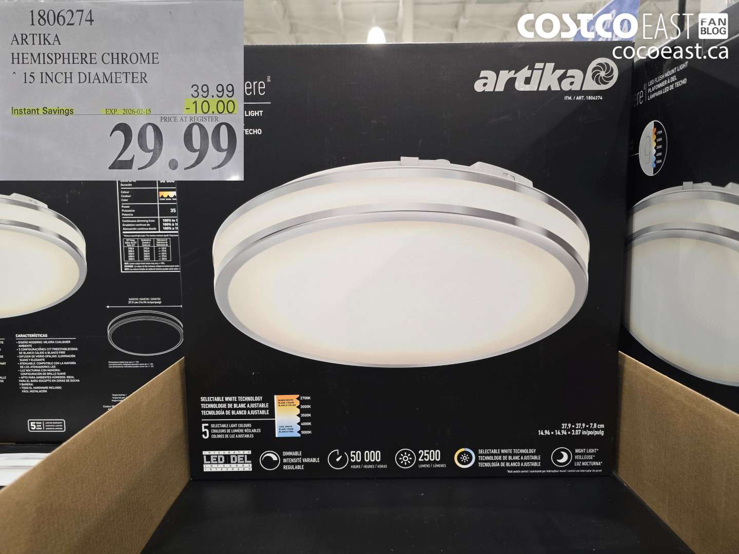 1806274 ARTIKA HEMISPHERE CHROME 15 INCH DIAMETER ($10.00 INSTANT SAVINGS EXPIRES ON 2026-02-15) $29.99