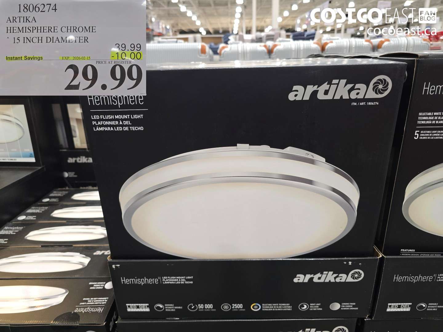 1806274 ARTIKA HEMISPHERE CHROME 15 INCH DIAMETER ($10.00 INSTANT SAVINGS EXPIRES ON 2026-02-15) $29.99