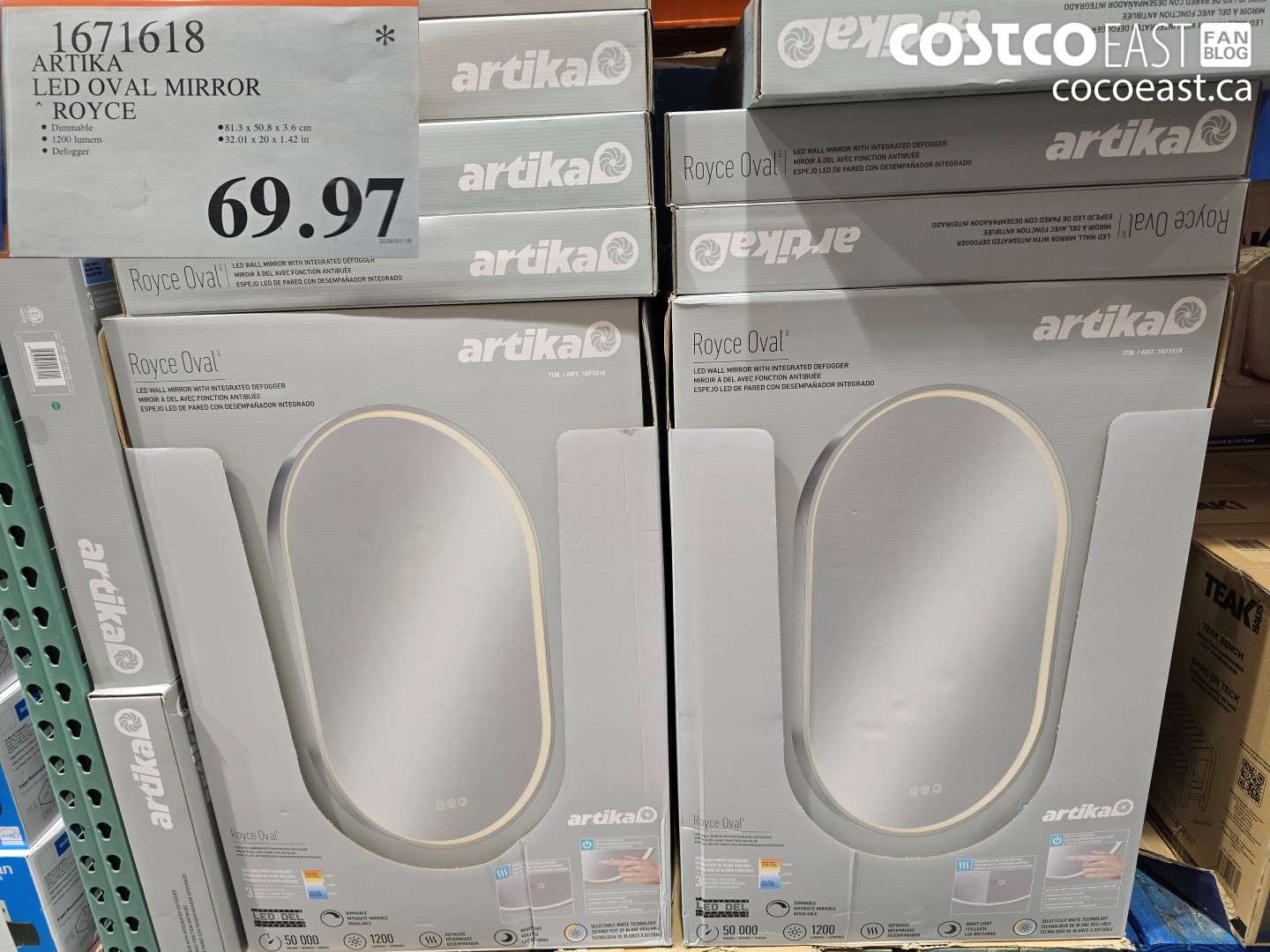 1671618 ARTIKA LED OVAL MIRROR ROYCE $69.97