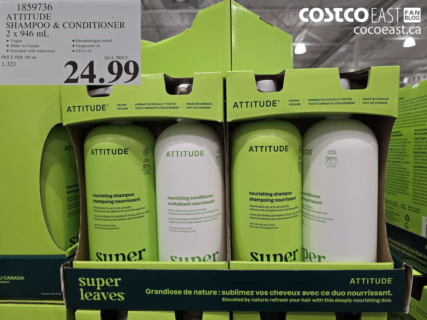 1859736 ATTITUDE SHAMPOO + CONDITIONER 2 x 946 mL $24.99
