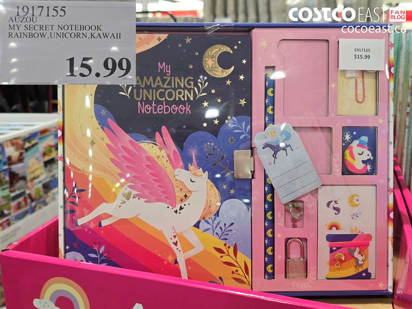 1917155 AUZOU MY SECRET NOTEBOOK RAINBOW,UNICORN, KAWAII $15.99