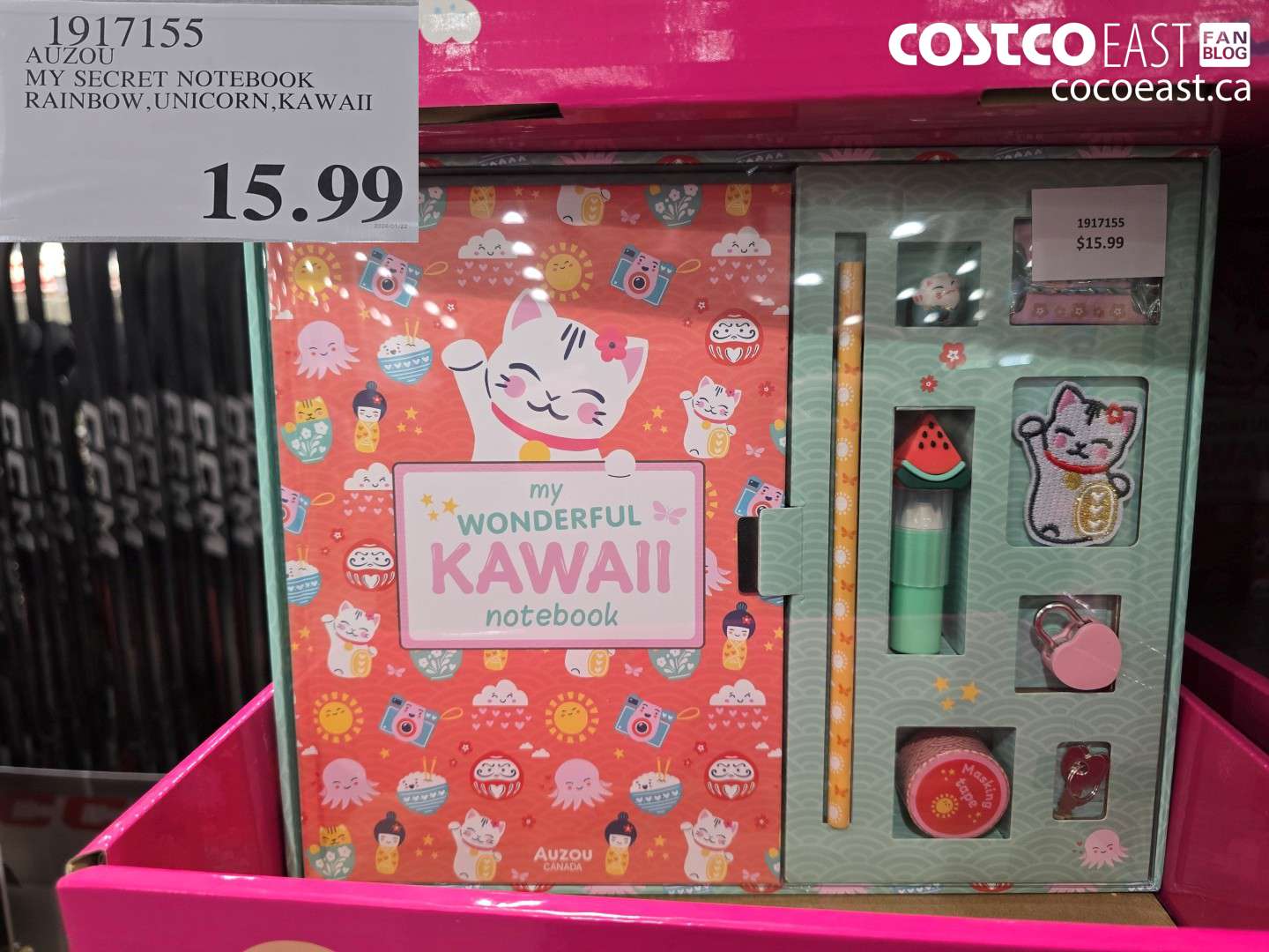 1917155 AUZOU MY SECRET NOTEBOOK RAINBOW,UNICORN, KAWAII $15.99