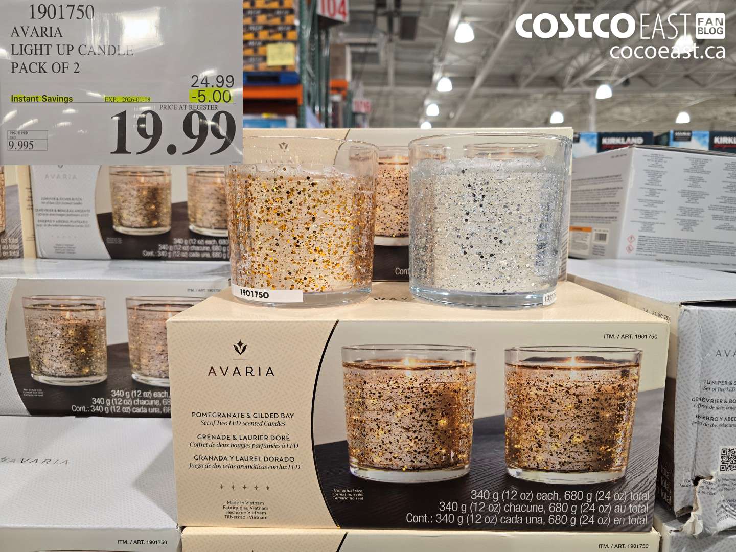 1901750 AVARIA LIGHT UP CANDLE PACK OF 2 ($5.00 INSTANT SAVINGS EXPIRES ON 2026-01-12) $19.99