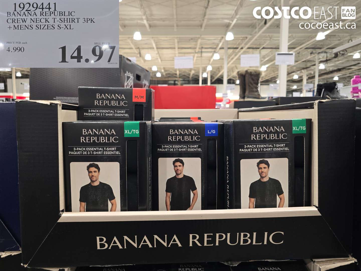 1929441 BANANA REPUBLIC CREW NECK T-SHIRT 3PK +MENS SIZES S-XL $14.97