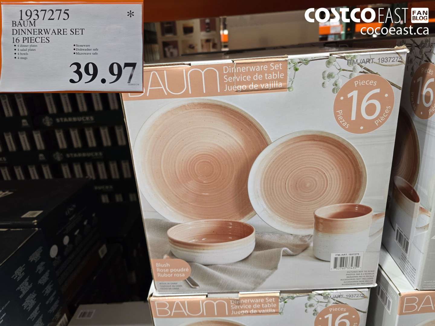 1937275 BAUM DINNERWARE SET 16 PIECES $39.97