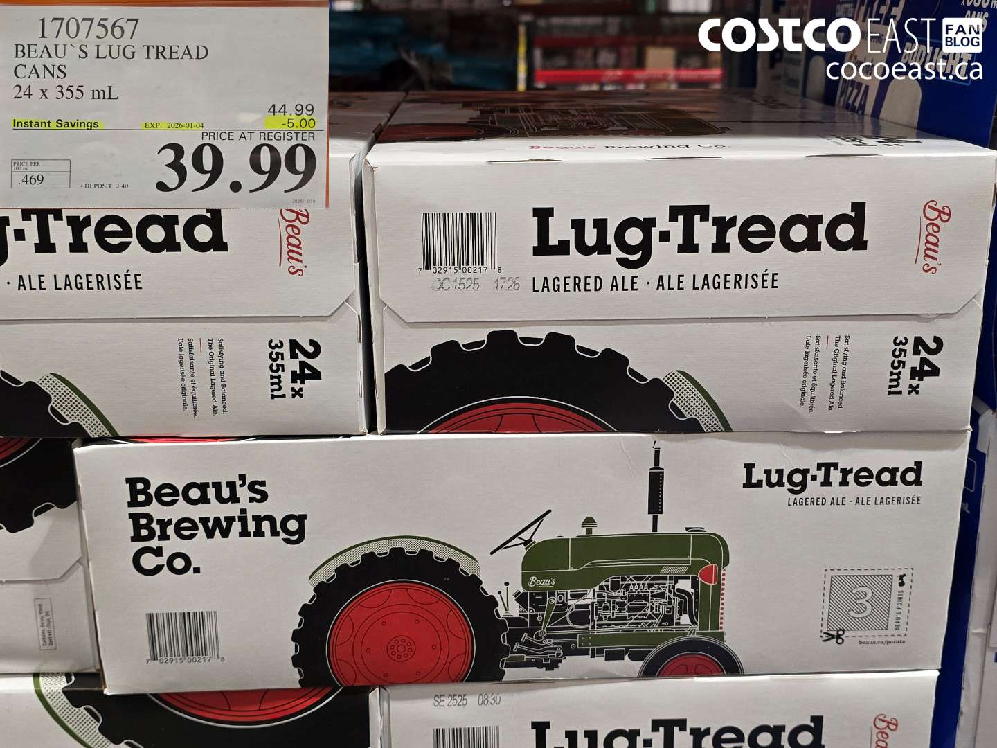 1707567 BEAU'S LUG TREAD CANS 24 x 355 mL ($5.00 INSTANT SAVINGS EXPIRES ON 2026-01-04) $39.99