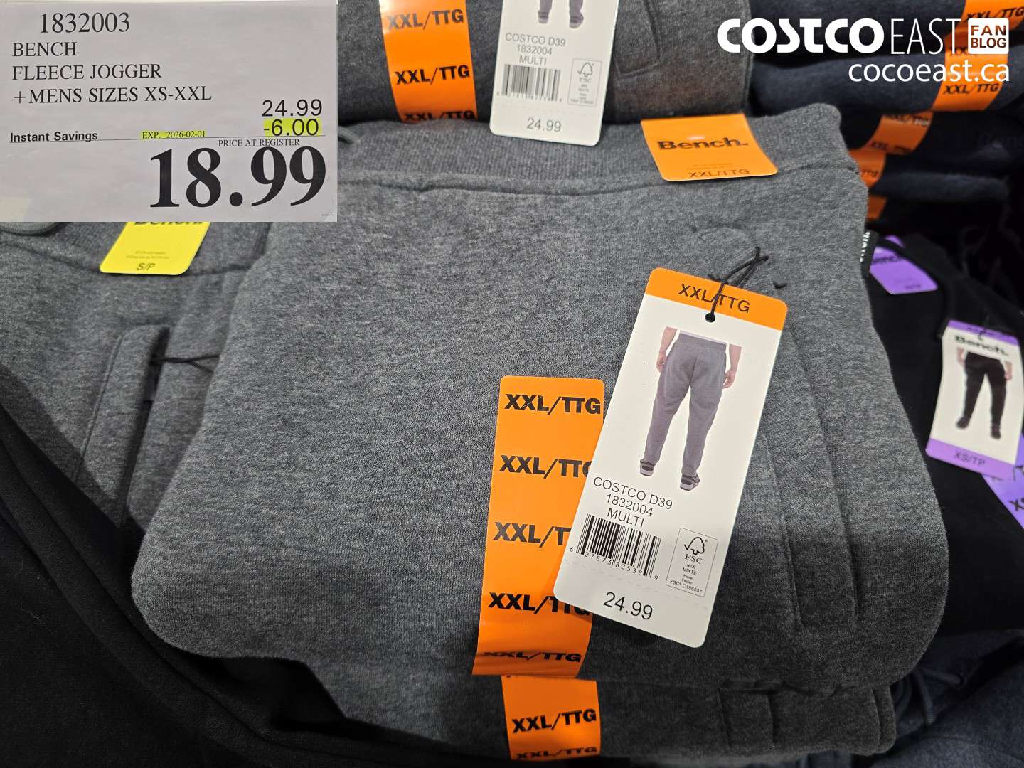 1832003 BENCH FLEECE JOGGER +MENS SIZES S-XXL ($6.00 INSTANT SAVINGS EXPIRES ON 2026-02-01) $18.99