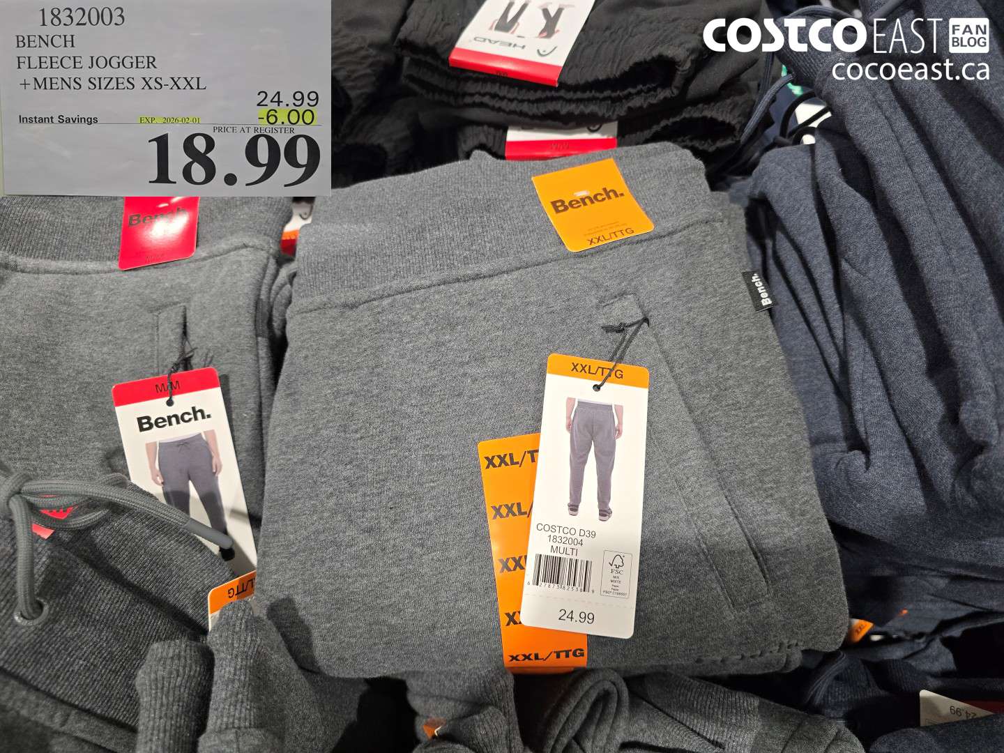 1832003 BENCH FLEECE JOGGER +MENS SIZES S-XXL ($6.00 INSTANT SAVINGS EXPIRES ON 2026-02-01) $18.99