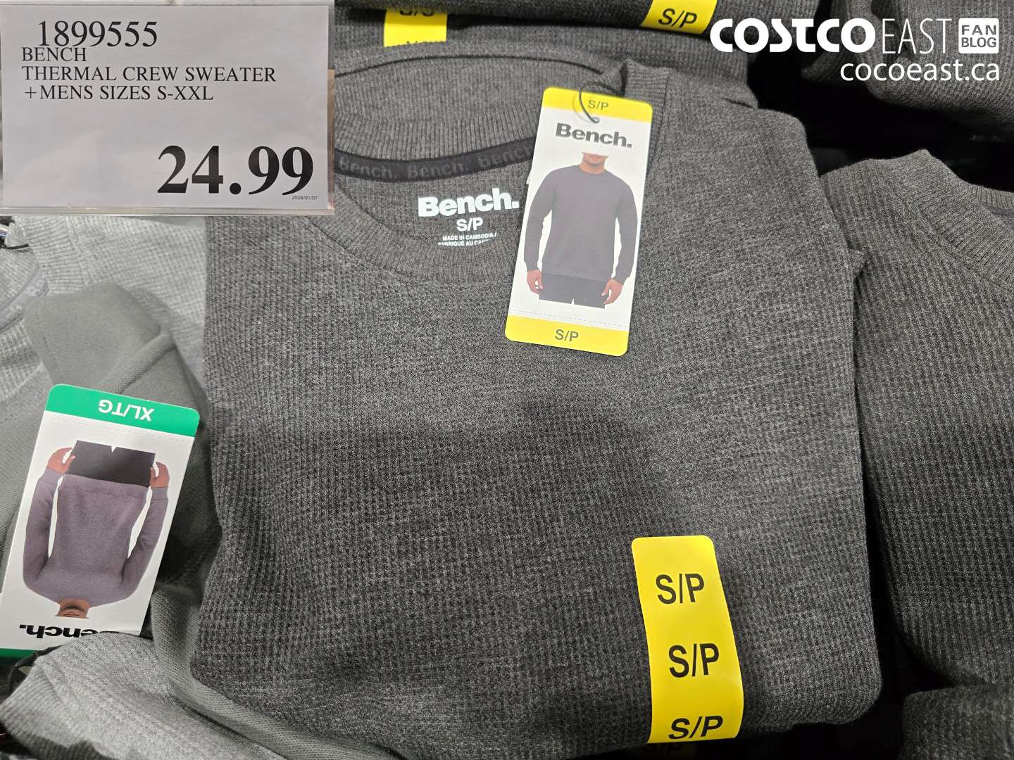 1899555 BENCH THERMAL CREW SWEATER + MENS SIZES S-XXL $24.99