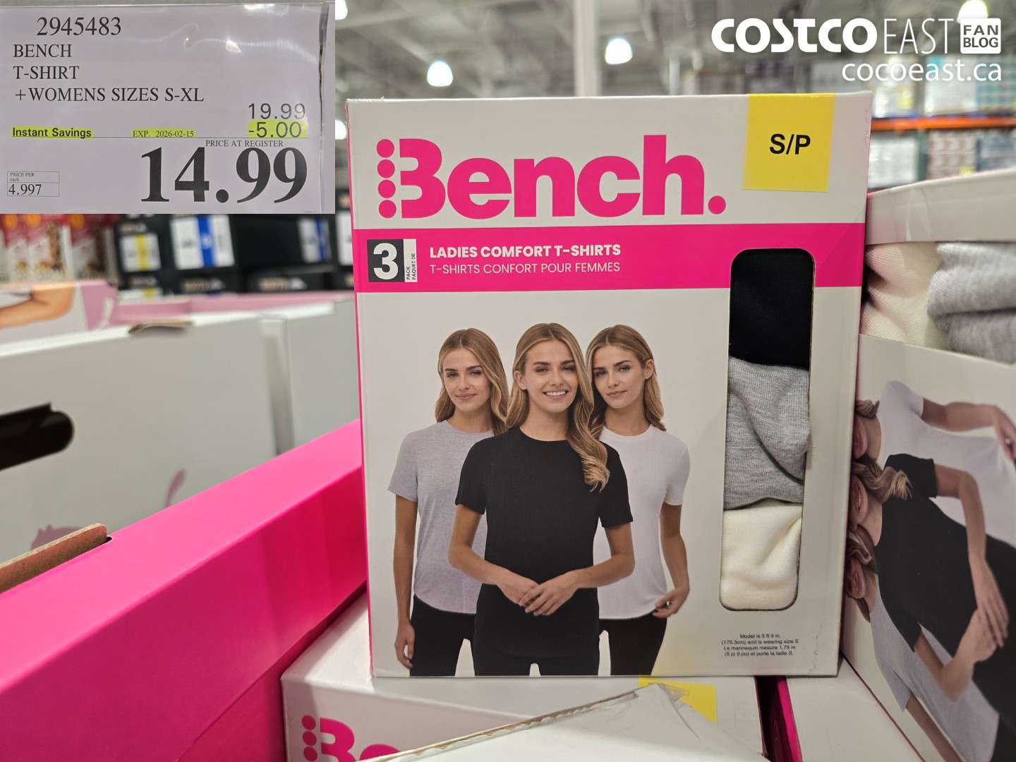 2945483 BENCH T-SHIRT +WOMENS SIZES S-XL ($5.00 INSTANT SAVINGS EXPIRES ON 2026-02-15) $14.99