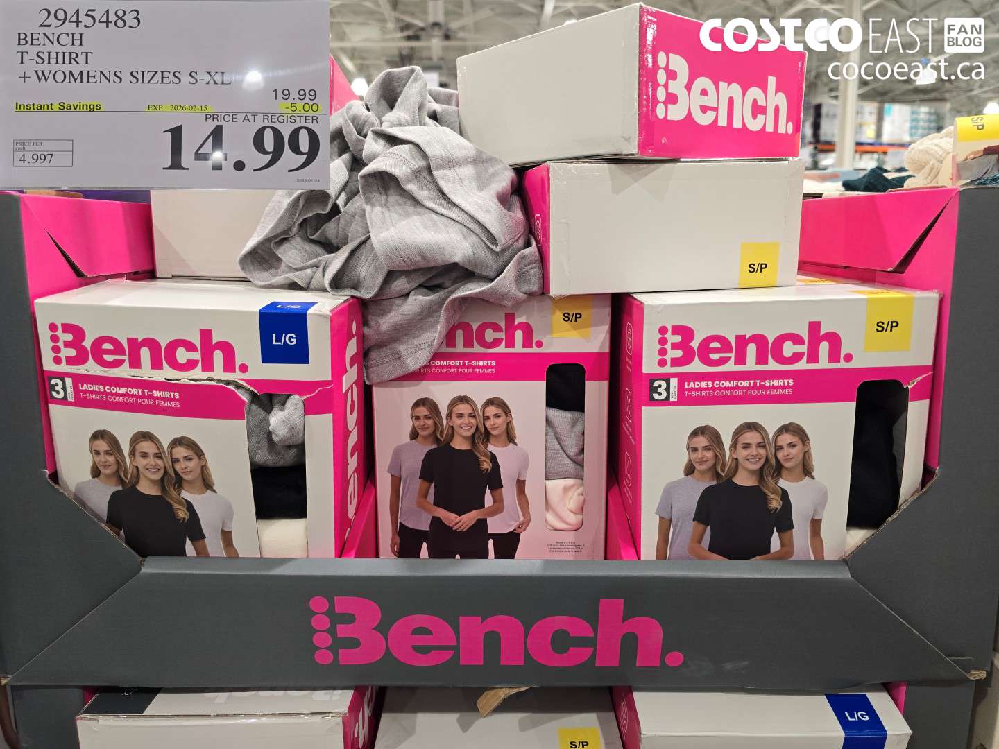 2945483 BENCH T-SHIRT +WOMENS SIZES S-XL ($5.00 INSTANT SAVINGS EXPIRES ON 2026-02-15) $14.99