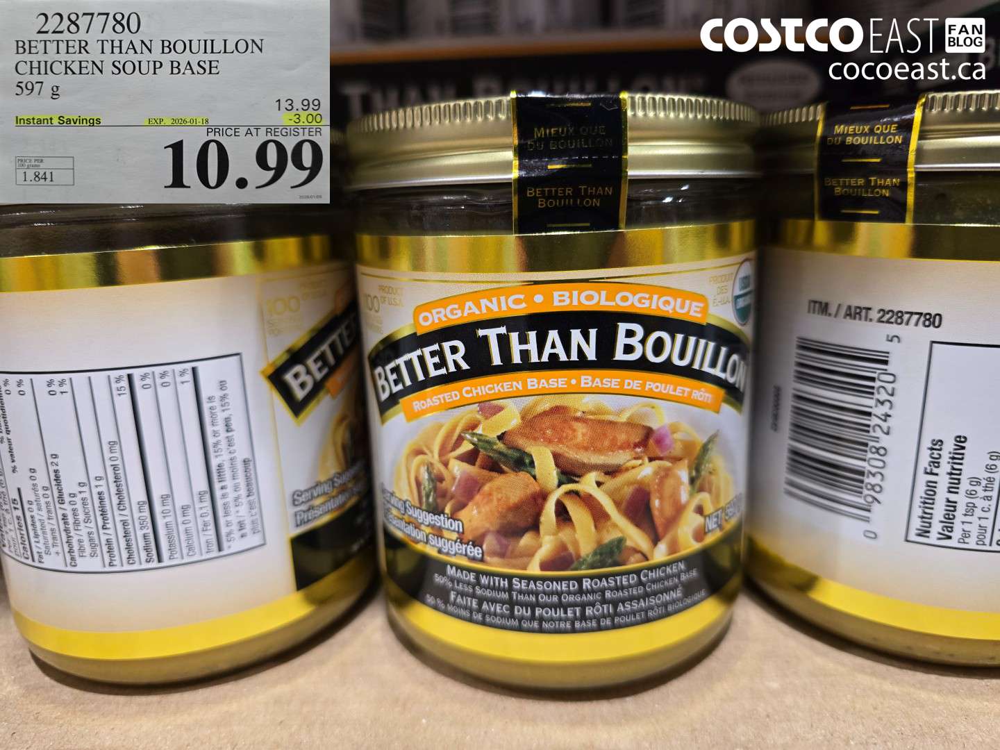 2287780 BETTER THAN BOUILLON CHICKEN SOUP BASE 597 G ($3.00 INSTANT SAVINGS EXPIRES ON 2026-01-18) $10.99