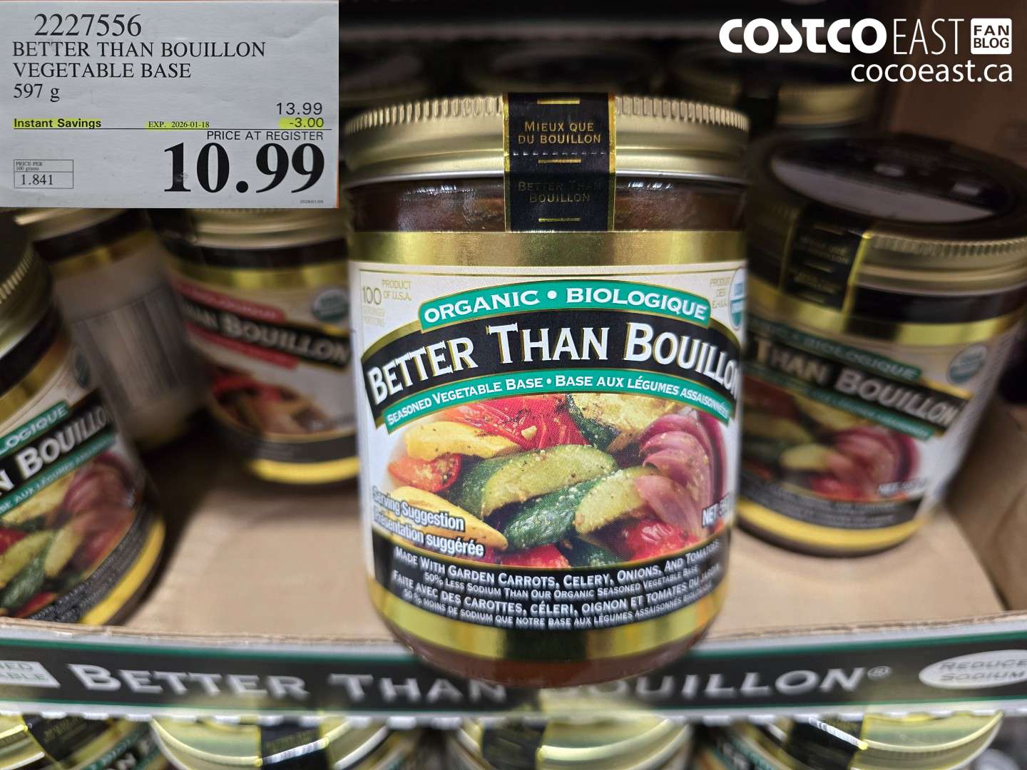 2227556 BETTER THAN BOUILLON VEGETABLE BASE 597 g ($3.00 INSTANT SAVINGS EXPIRES ON 2026-01-18) $10.99