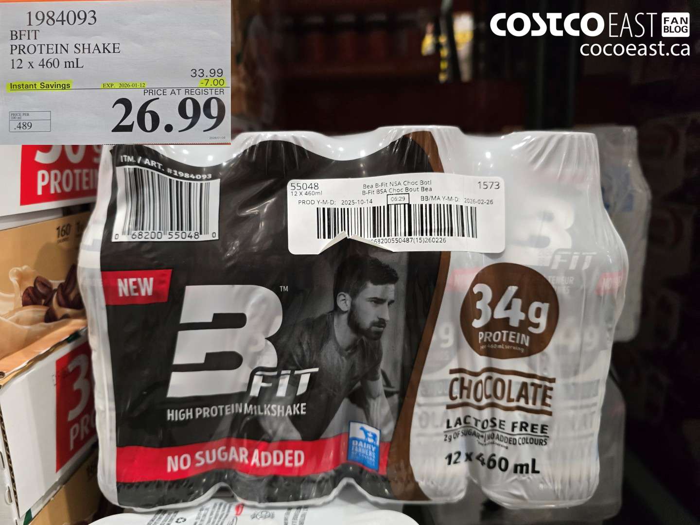 1984093 BFIT PROTEIN SHAKE 12 x 460 mL ($7.00 INSTANT SAVINGS EXPIRES ON 2026-01-12) $26.99