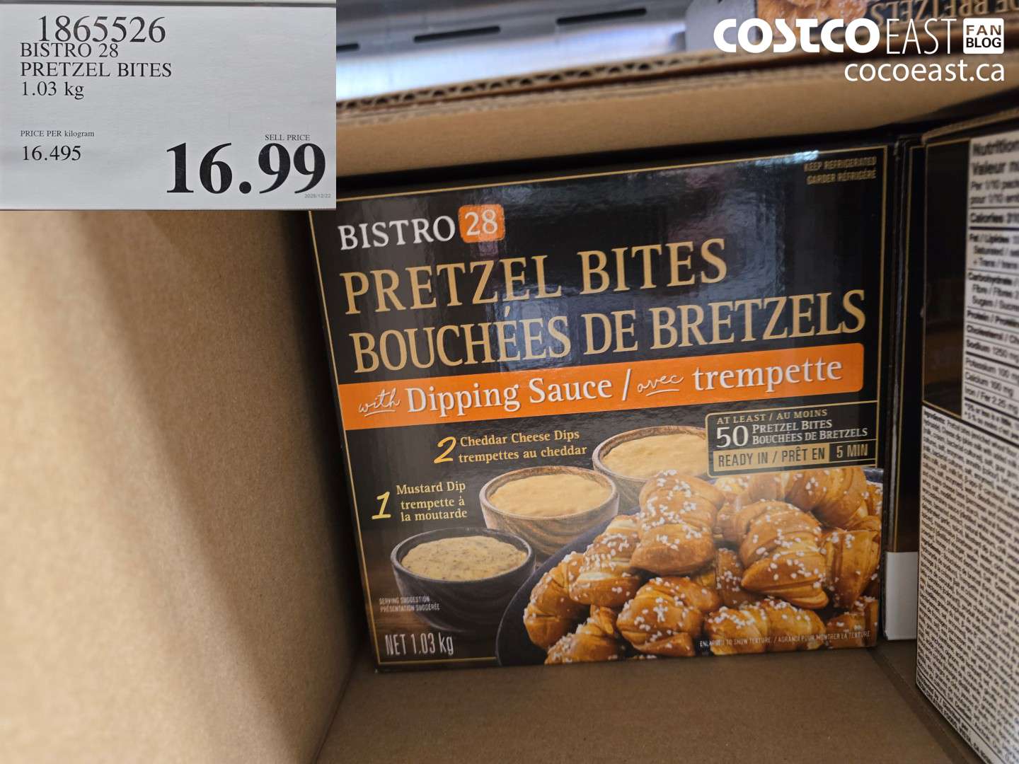1865526 BISTRO 28 PRETZEL BITES 1.03 kg $16.99