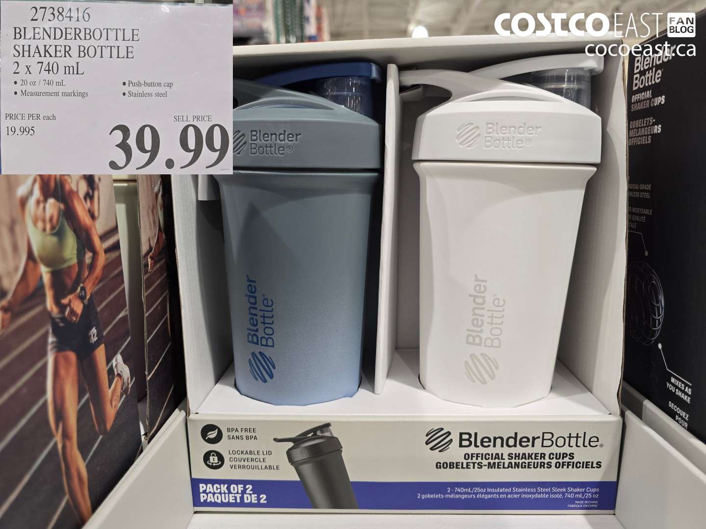 2738416 BLENDERBOTTLE SHAKER BOTTLE 2 x 740 mL $39.99