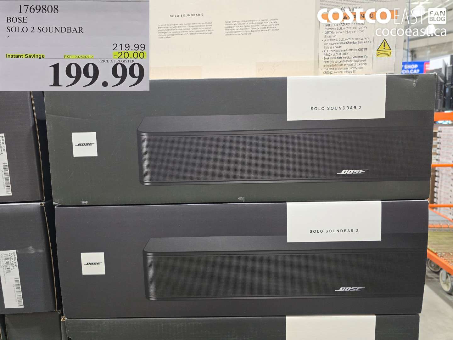 1769808 BOSE SOLO 2 SOUNDBAR ($20.00 INSTANT SAVINGS EXPIRES ON 2026-02-12) $199.99