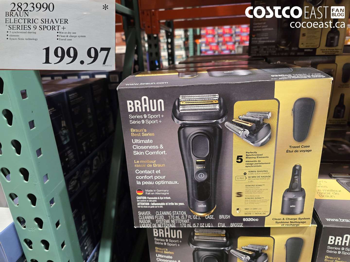 2823990 BRAUN ELECTRIC SHAVER SERIES 9 SPORT + $199.97