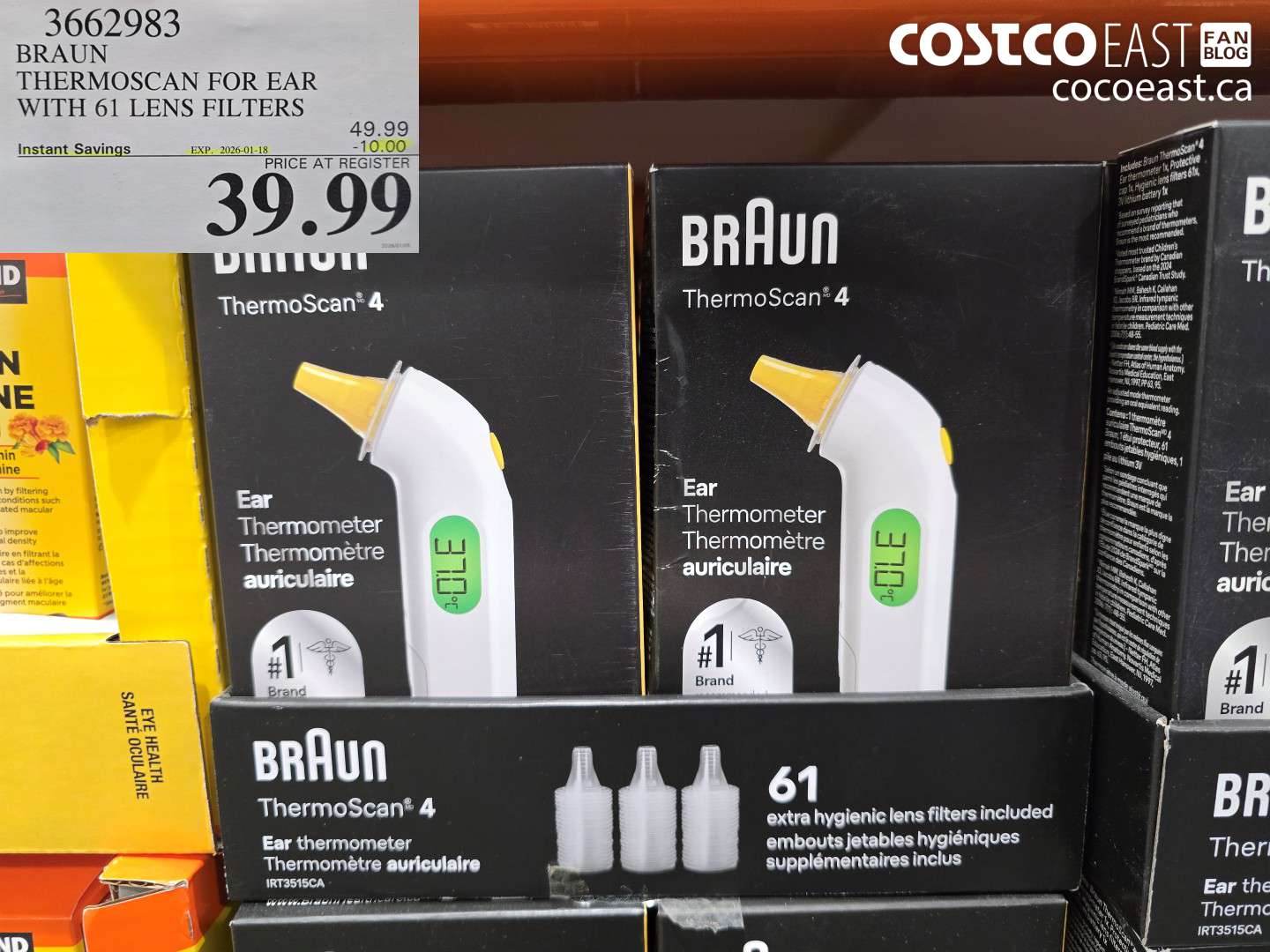 3662983 BRAUN THERMOSCAN FOR EAR WITH 61 LENS FILTERS ($10.00 INSTANT SAVINGS EXPIRES ON 2026-01-18) $39.99