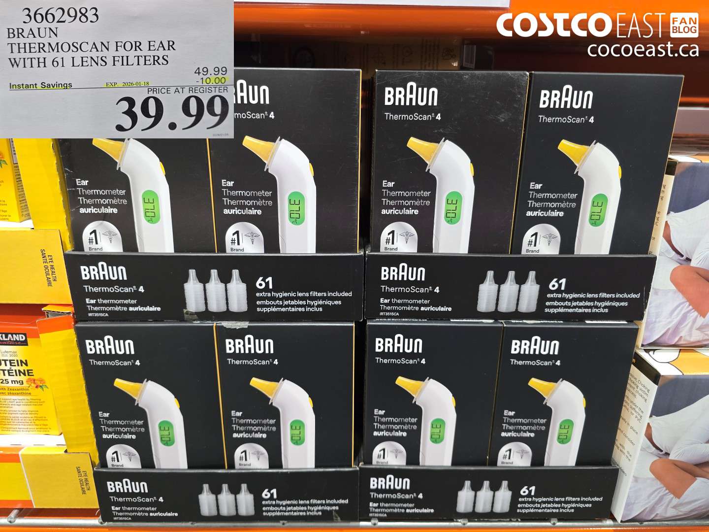 3662983 BRAUN THERMOSCAN FOR EAR WITH 61 LENS FILTERS ($10.00 INSTANT SAVINGS EXPIRES ON 2026-01-18) $39.99