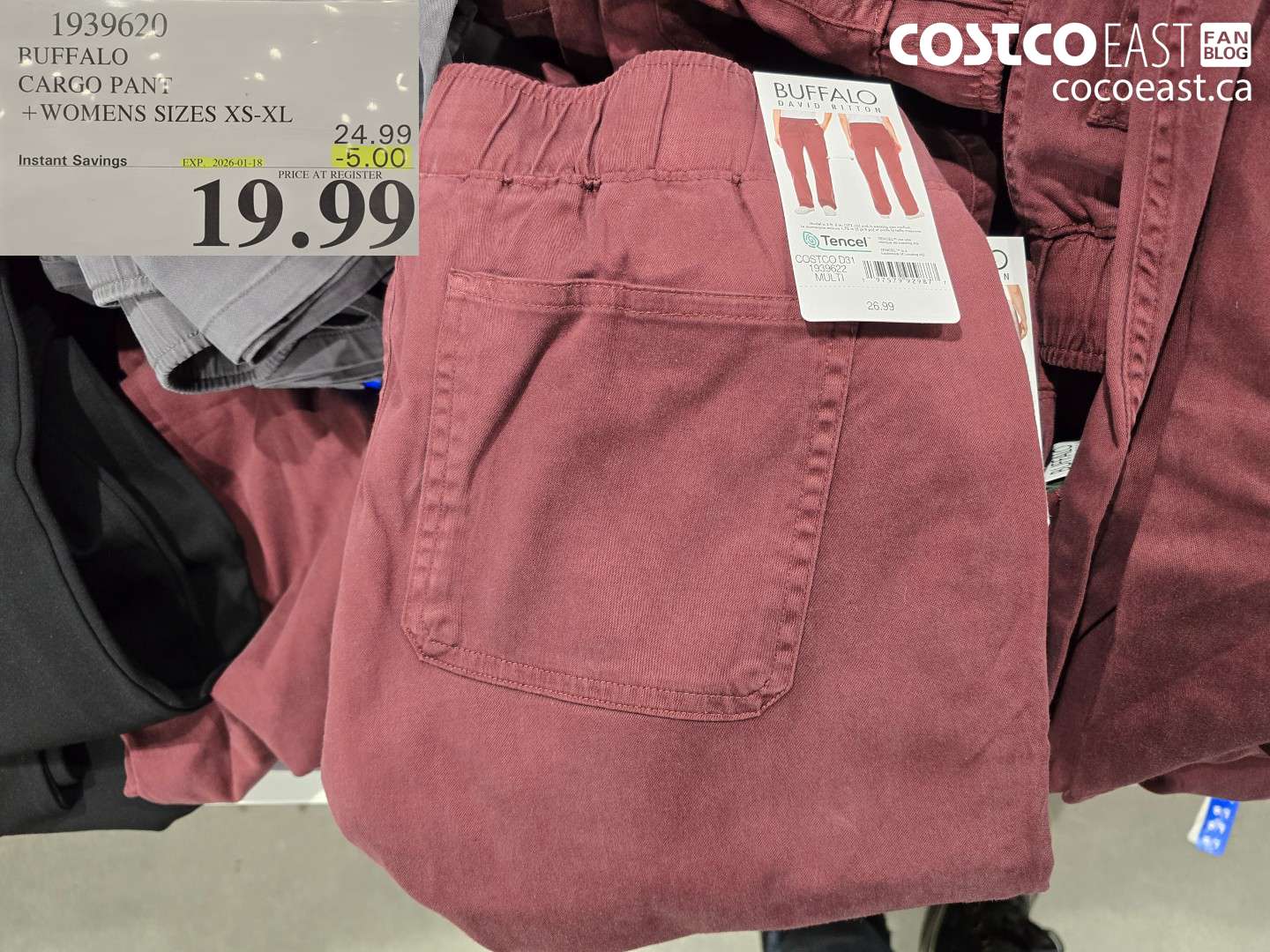 1939620 BUFFALO CARGO PANT +WOMENS SIZES XS-XL ($5.00 INSTANT SAVINGS EXPIRES ON 2026-01-18) $19.99