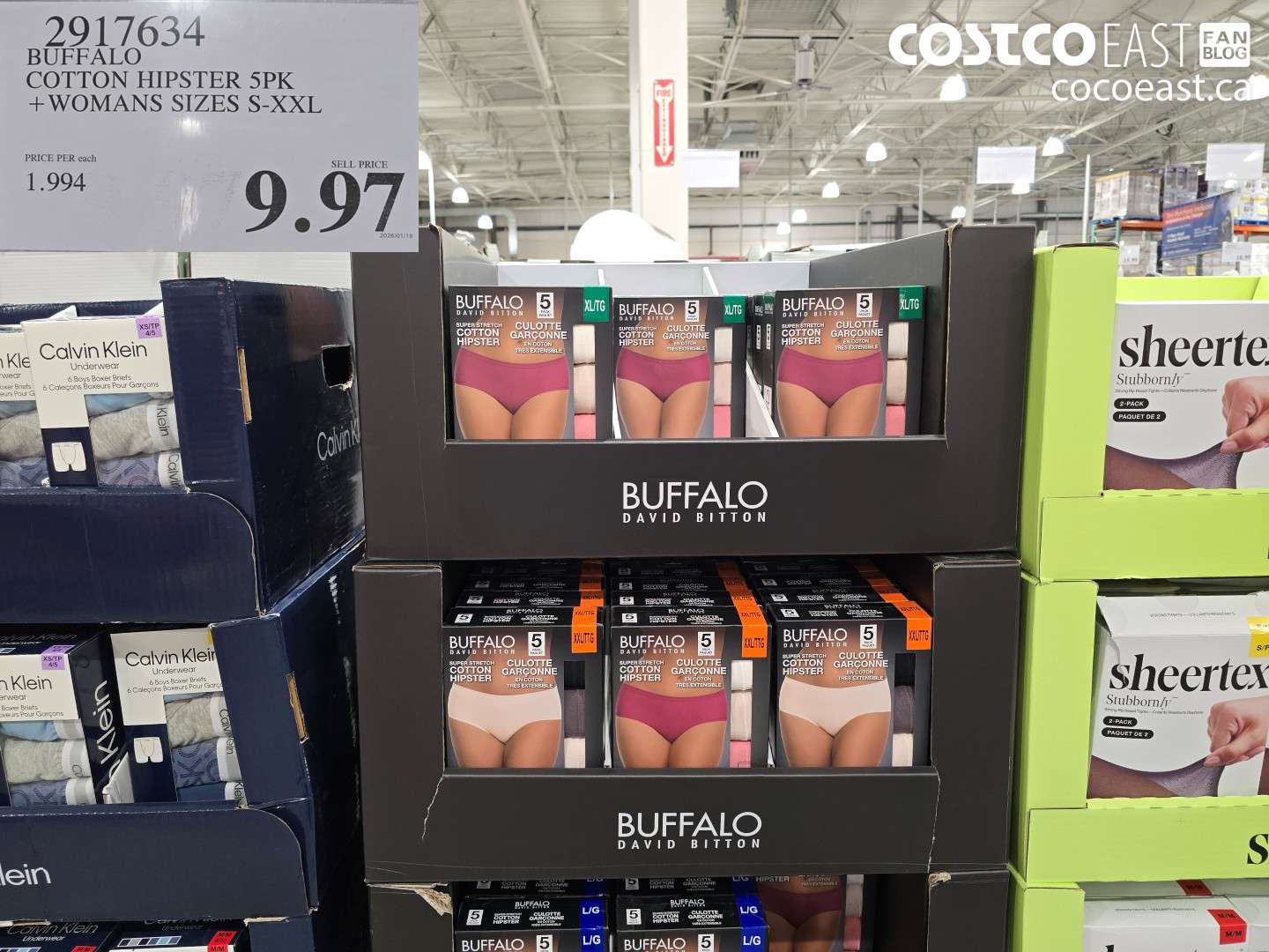 2917634 BUFFALO COTTON HIPSTER 5PK +WOMANS SIZES S-XXL $9.97