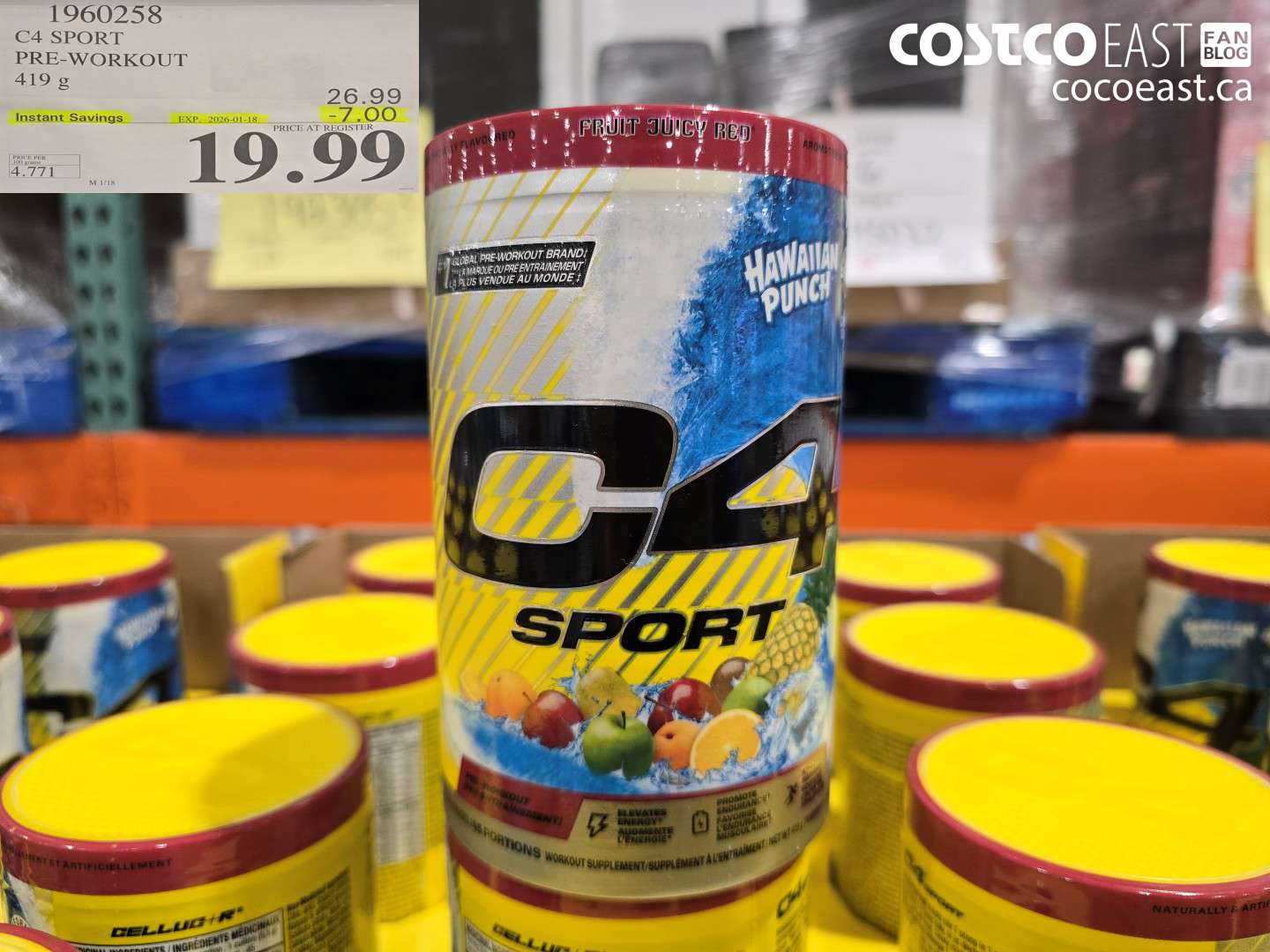 1960258 C4 SPORT PRE-WORKOUT 419 G ($7.00 INSTANT SAVINGS EXPIRES ON 2026-01-18) $19.99