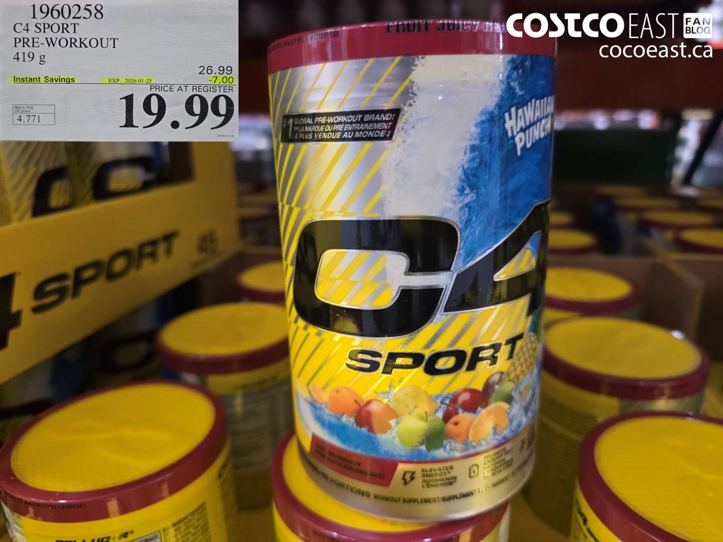 1960258 C4 SPORT PRE-WORKOUT 419 G ($7.00 INSTANT SAVINGS EXPIRES ON 2026-01-25) $19.99