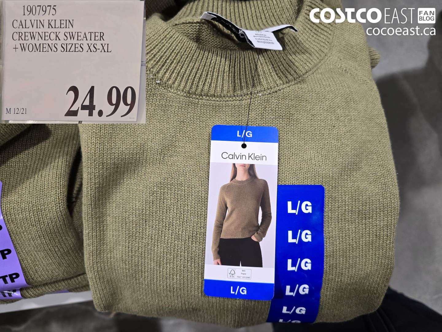 1907975 CALVIN KLEIN CREWNECK SWEATER +WOMENS SIZES XS-XL $24.99