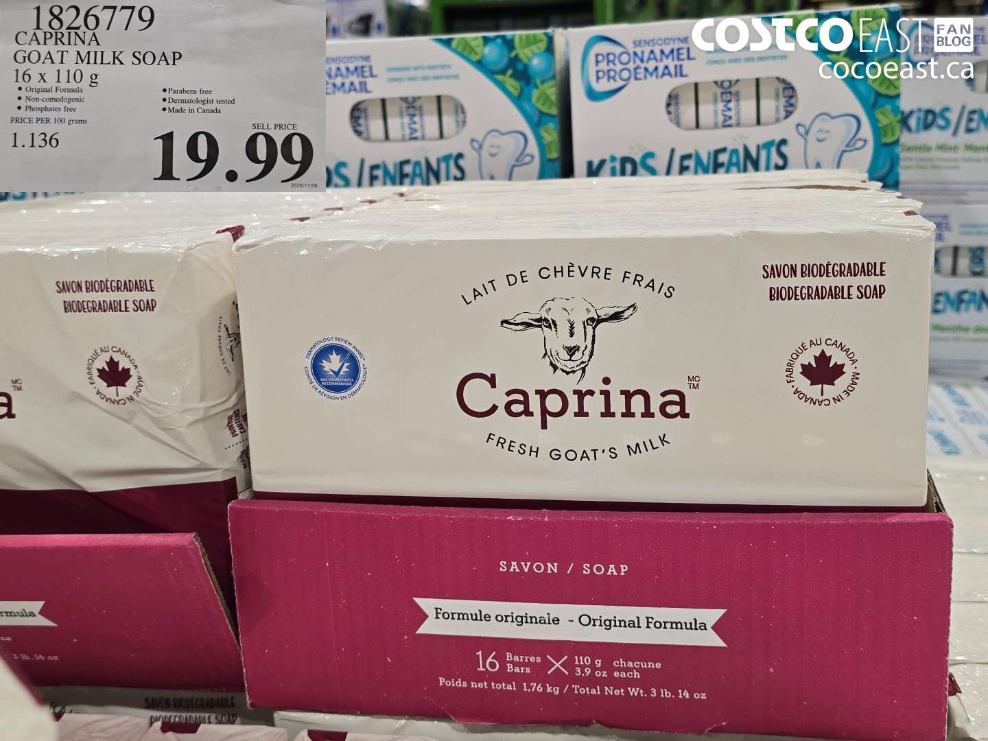 1826779 CAPRINA GOAT MILK SOAP 16 x 110g $19.99