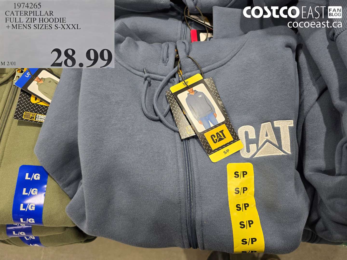 1974265 CATERPILLAR FULL ZIP HOODIE +MENS SIZES S-XXXL $28.99