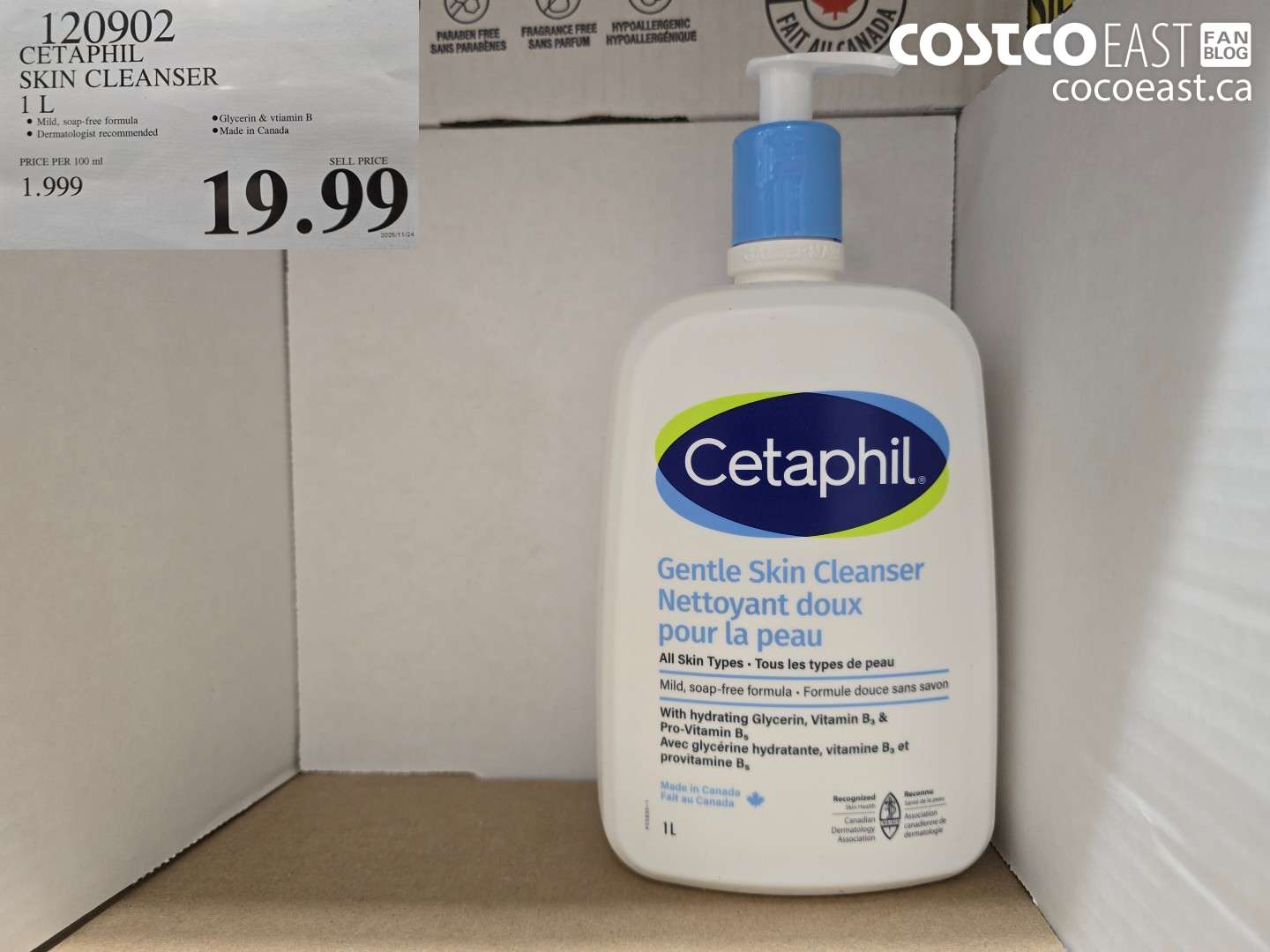 120902 CETAPHIL SKIN CLEANSER 1 L $19.99