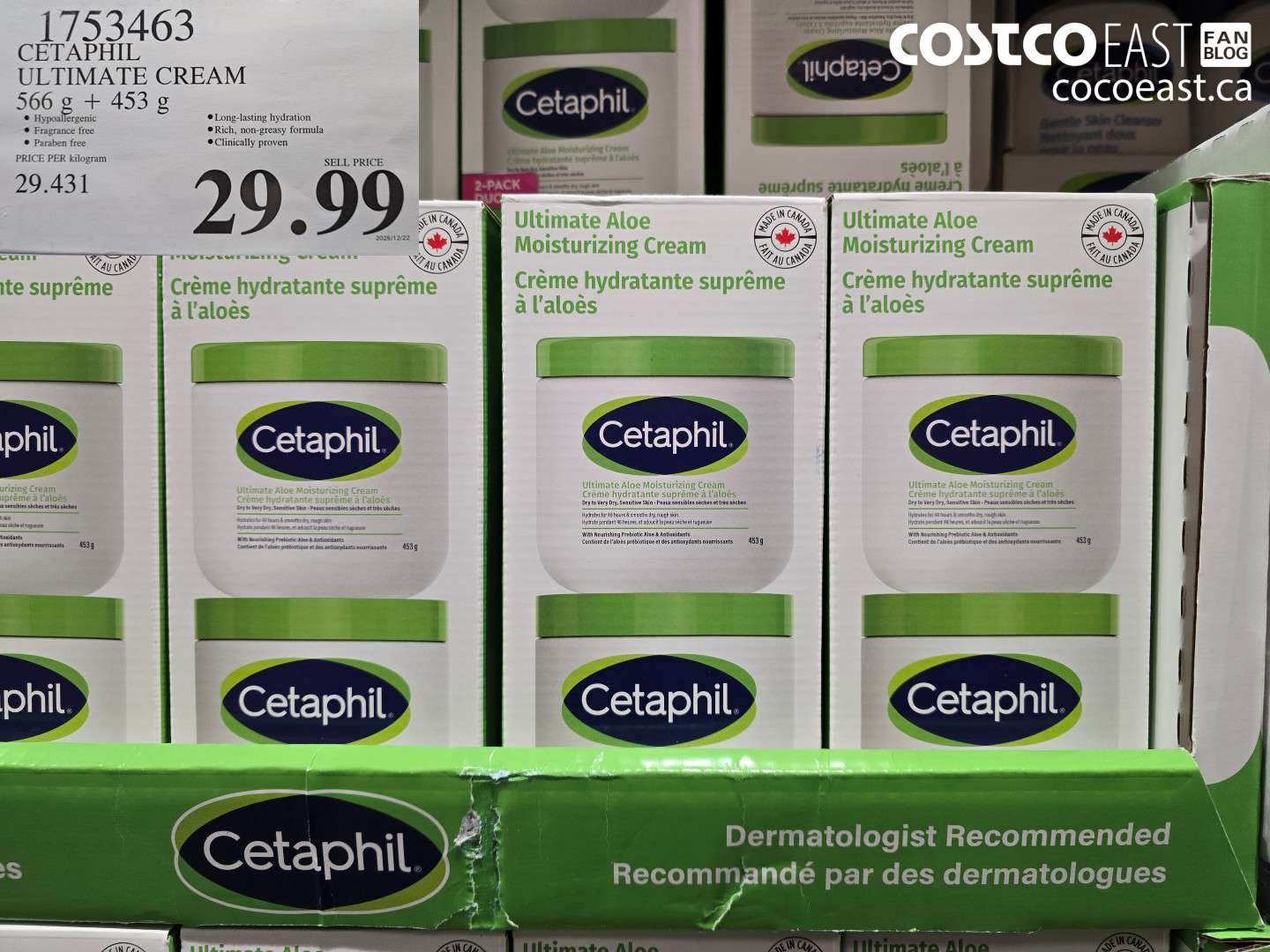1753463 CETAPHIL ULTIMATE CREAM 566 g + 453 G $29.99