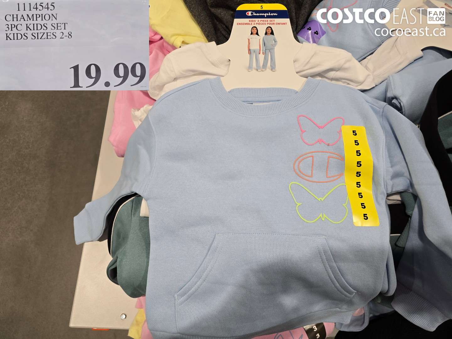 1134545 CHAMPION 3PC KIDS SET KIDS SIZES 2-8 $19.99