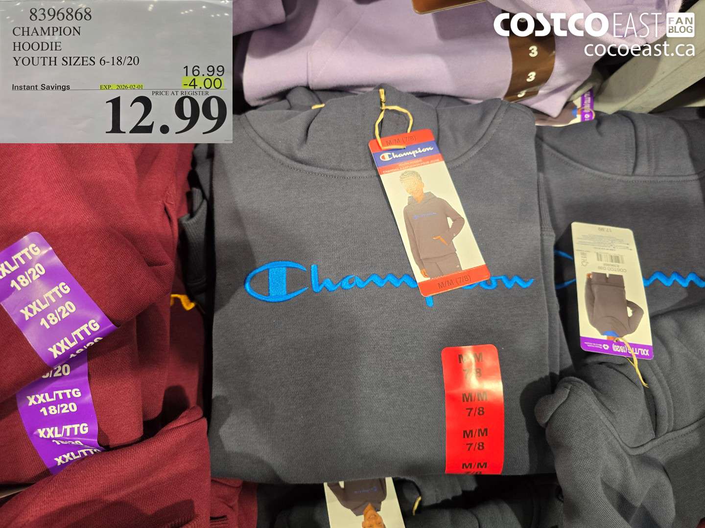 8396868 CHAMPION HOODIE YOUTH SIZES 6-18/20 ($4.00 INSTANT SAVINGS EXPIRES ON 2026-02-01) $12.99