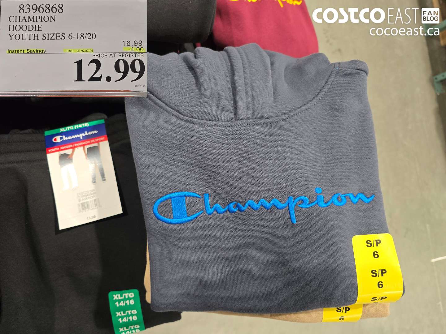 8396868 CHAMPION HOODIE YOUTH SIZES 6-18/20 ($4.00 INSTANT SAVINGS EXPIRES ON 2026-02-01) $12.99