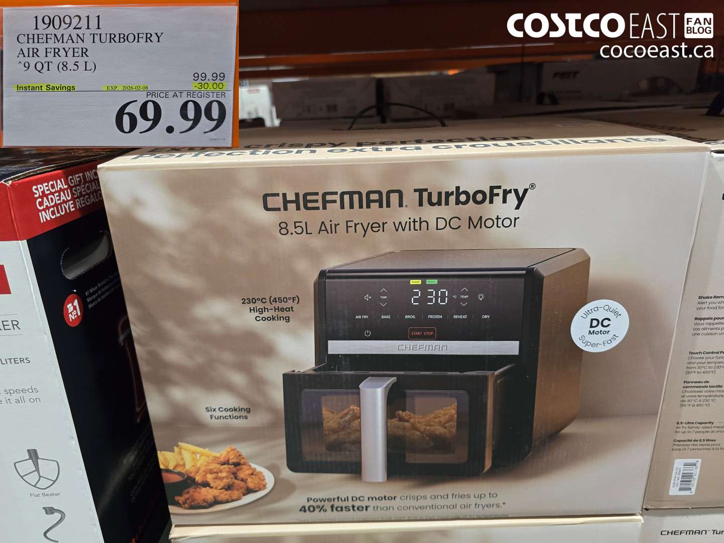 1909211 CHEFMAN TURBOFRY AIR FRYER 8.5 L (9 QT) ($30.00 INSTANT SAVINGS EXPIRES ON 2026-02-08) $69.99