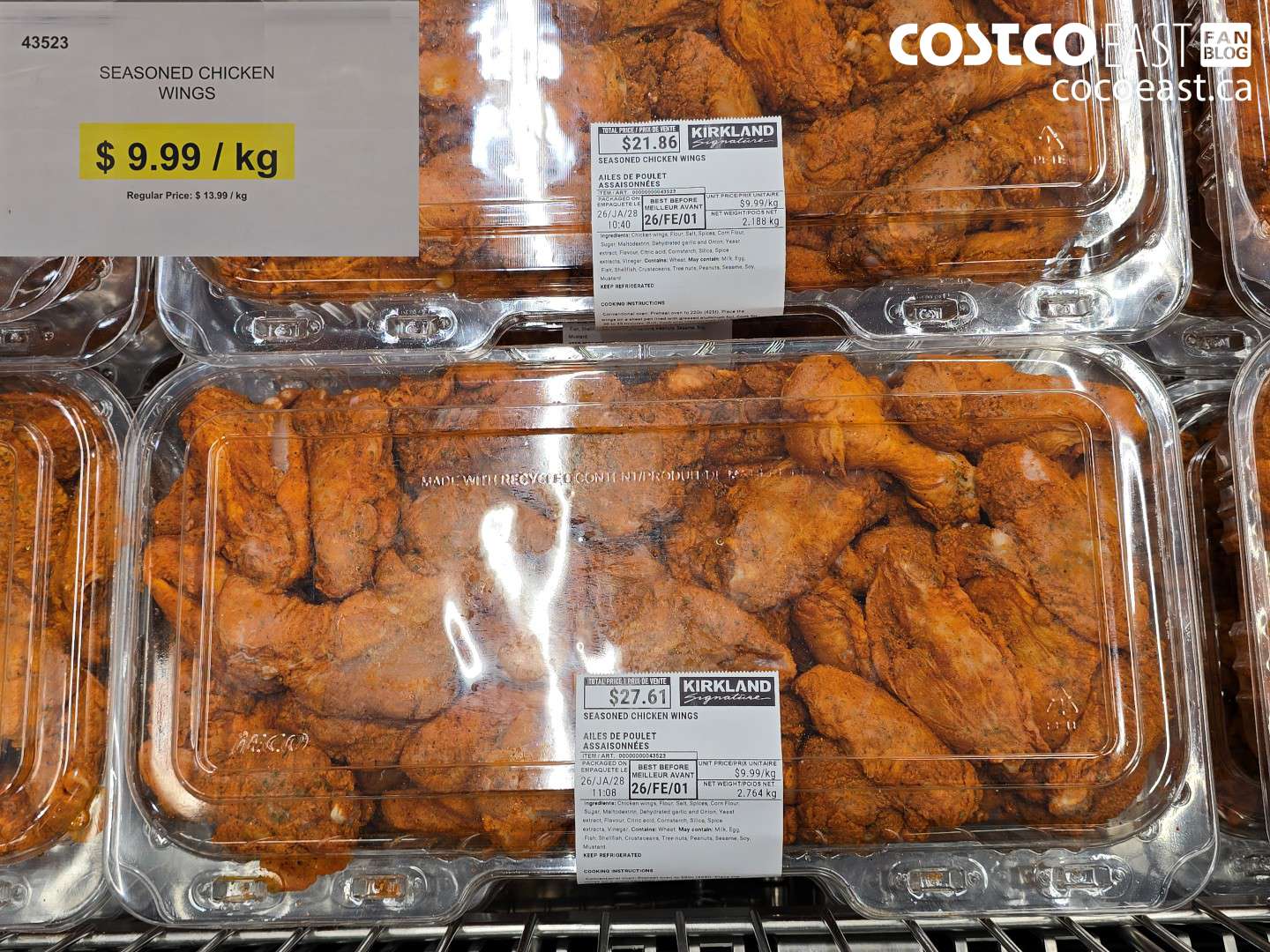 43523 CHICKEN WINGS SEASONED *DISCOUNT PER KG* ($4.00 INSTANT SAVINGS)