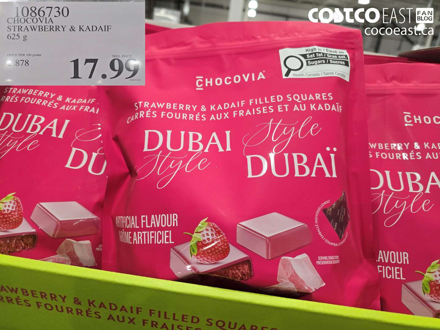 1086730 CHOCOVIA STRAWBERRY & KADAIF 625 G $17.99